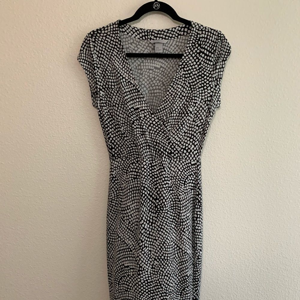 H&M black and white Midi dress Sz Small